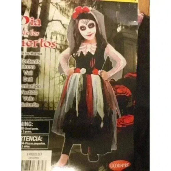 Day of the Dead Girl's Mexican Bones Costume by Goodmark L10-12 - Picture 1 of 5